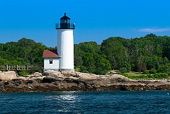 Rocky Shore by Annisquam Harbor Lighthouse in Massachusetts